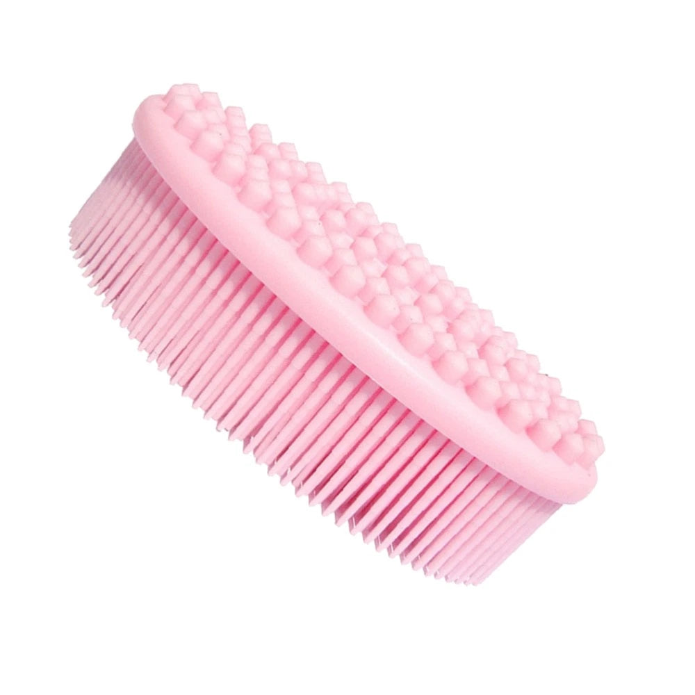 2 Pcs Massage Shampoo Brush Elder Silicone Bathing Shower Scrubber