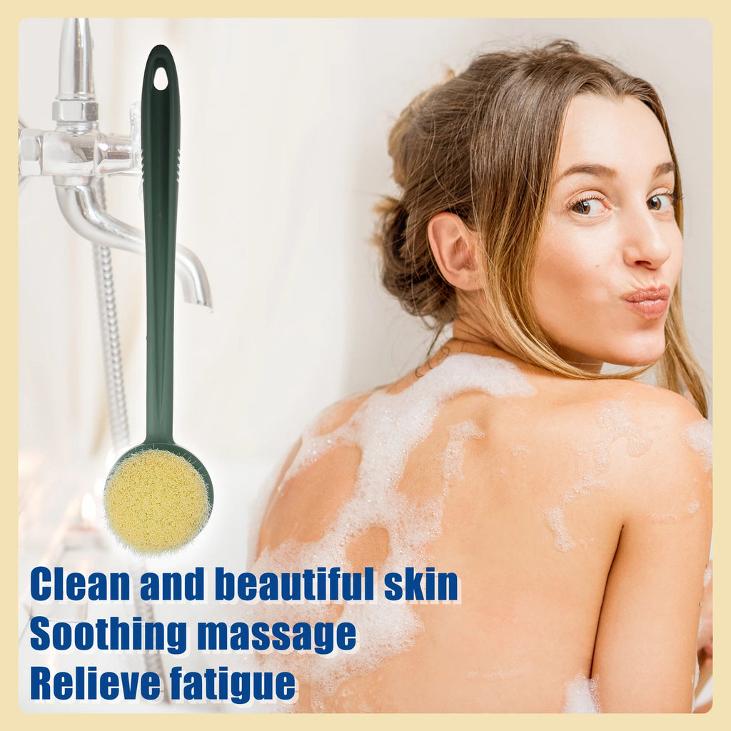 1Pcs Body Bath Brush Back Scrubber Massage for Shower with Long Handle PP Green