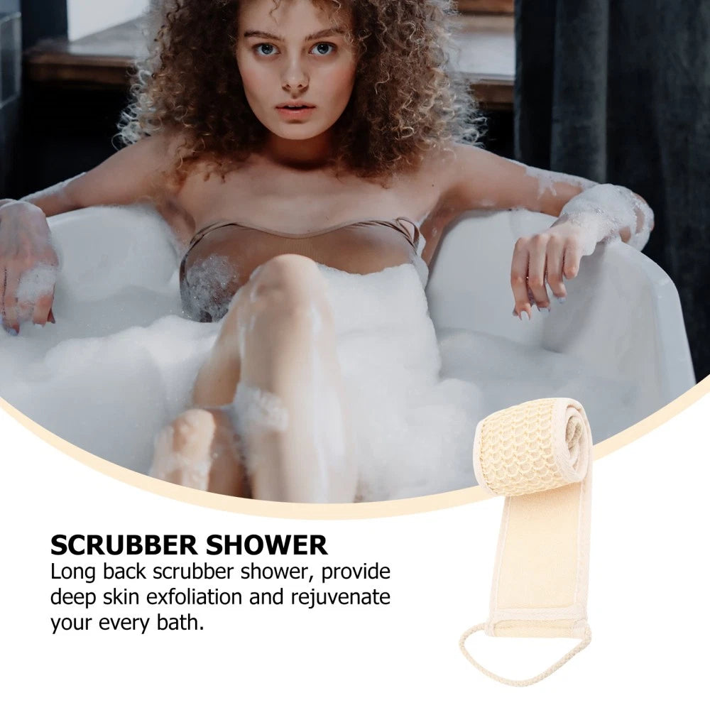 2 Pcs Body Exfoliator Bubble Bath Towel Back Washing Strap Scrubber Belt