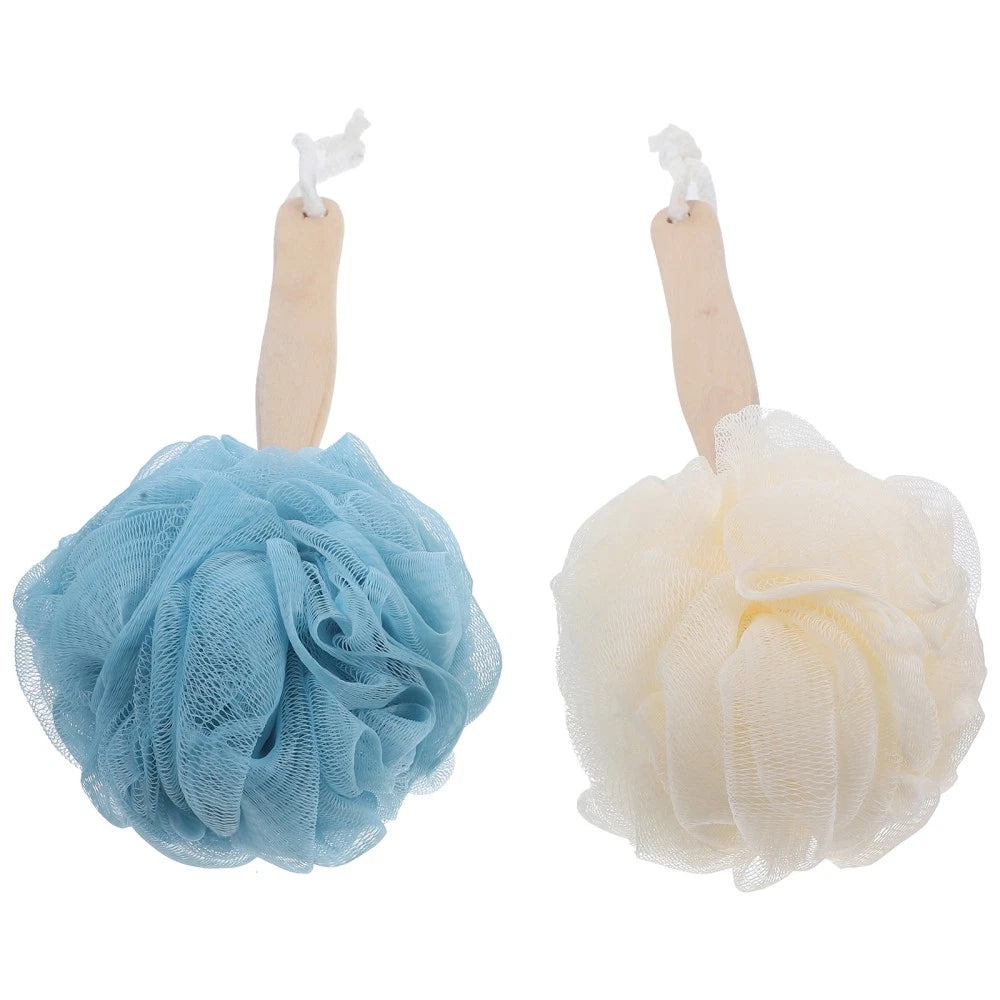 2 Pcs Man Bath Brushes for Shower Bathing Women with Long Handle