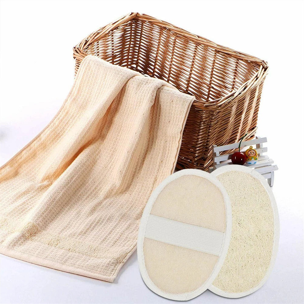 1/2/5X Biodegradable Shower Brushes Natural Loofah Exfoliating Sponge for Bath/