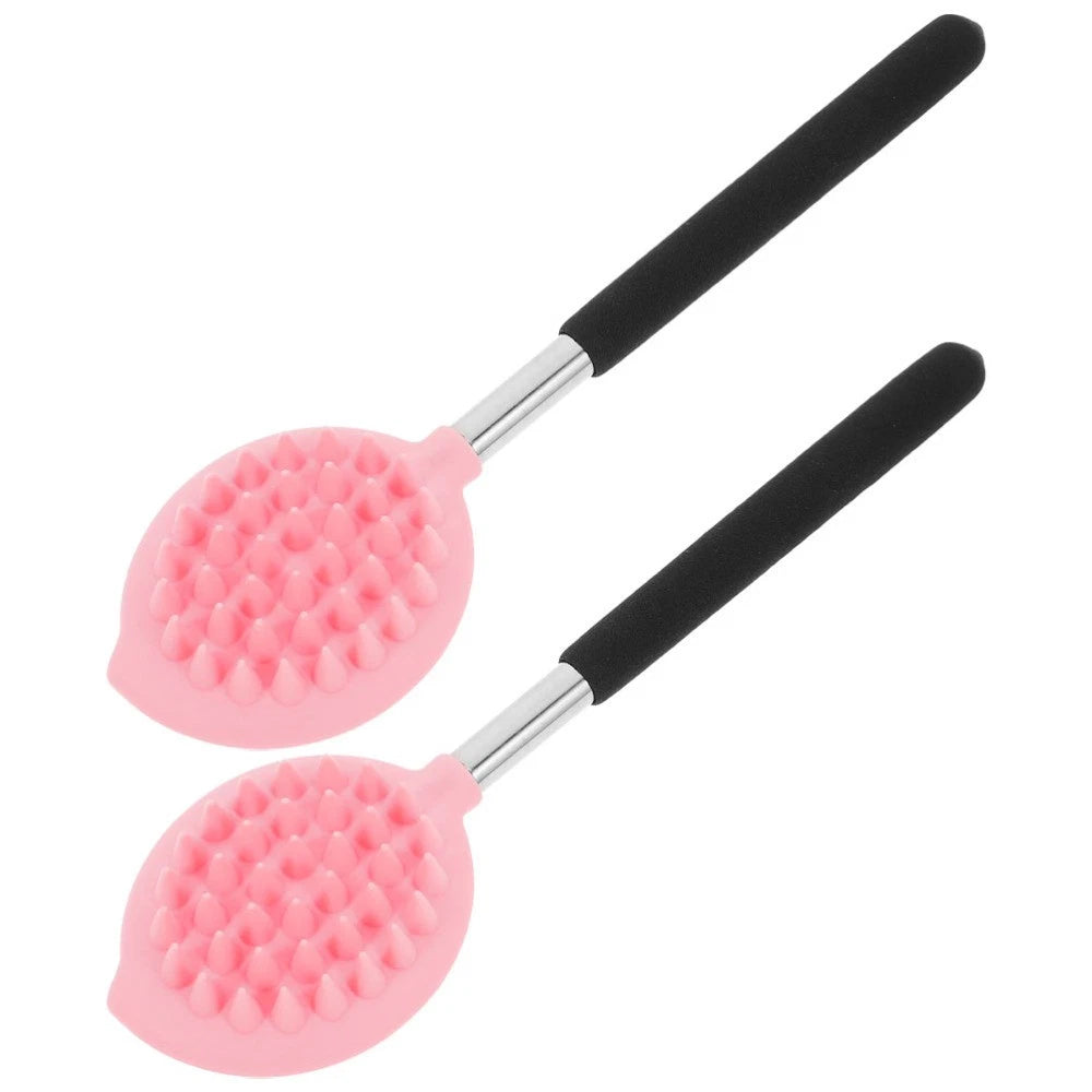 2 Pcs Bath Brush Child Body Bathing Tool Ergonomic Silicone Scrubber