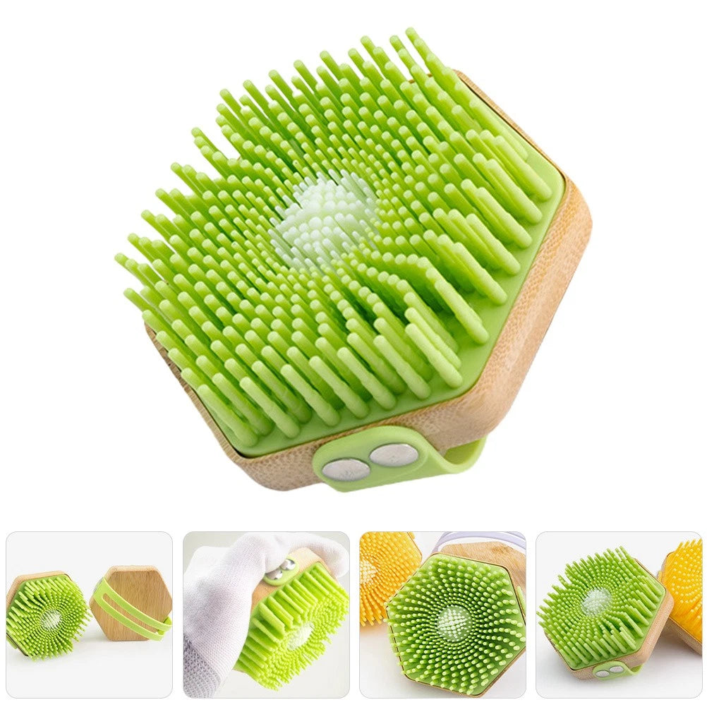Silicone Bath Brush Bathing Body Shower Scrubber Portable Exfoliator Bath Brush