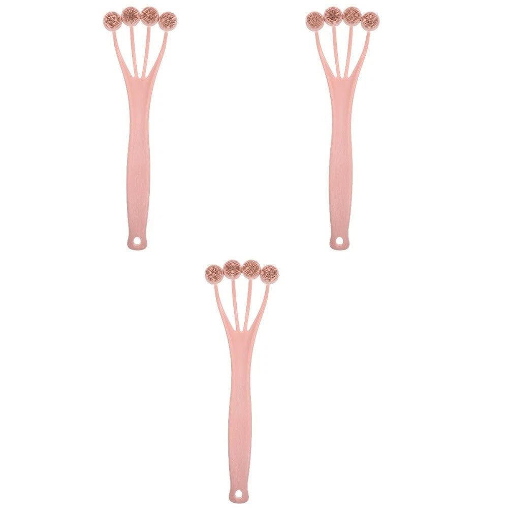 3 Pack Exfoliating Bath Brush Body Shower Scrubber Long Handle for