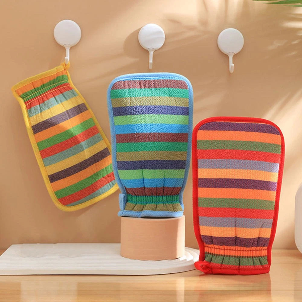 3 Pcs Bath Towel Gloves Back Brush for Shower Men Mitts Washcloths