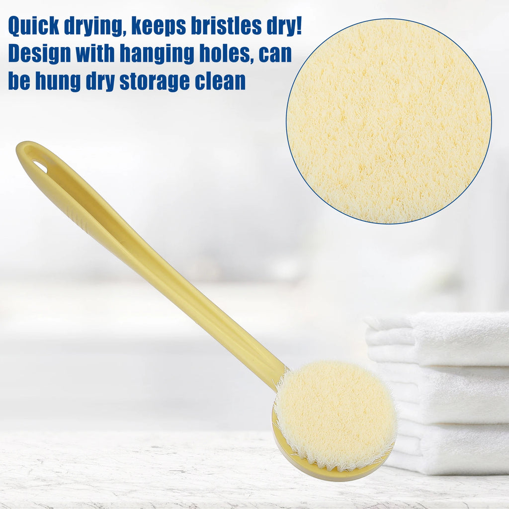 1Pcs Body Bath Brush Back Scrubber with Long Handle for Shower PP Beige