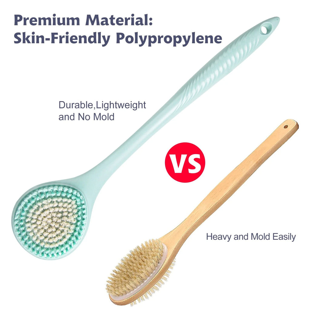 BEDELITE Back Scrubber for Shower - Long Handle Bath Brush (16.4 inches) with...