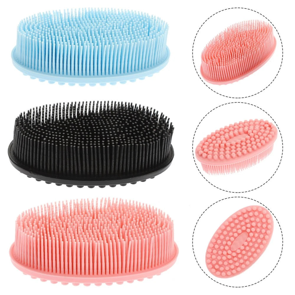 3 Pcs Shampoo Bath Brush Child Handheld Shower Scrubber for Body