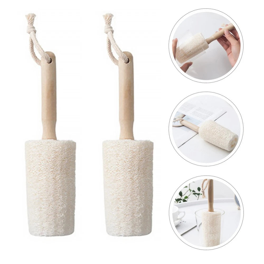2Pcs Loofah Back Scrubber Loofah Shower Brush for Natural Exfoliation