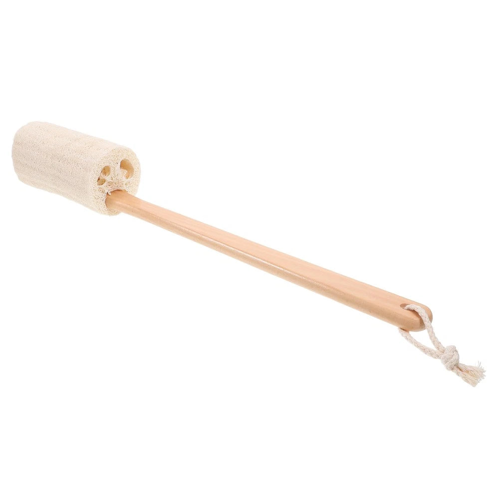 Natural Loofah Bath Scrubber Brush with Long Handle for Easy Cleaning