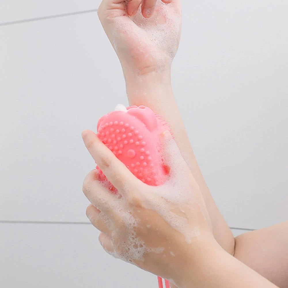 6 Pcs Bath Brush Exfoliating Body Bathing Scrubber Silicone Cleaning