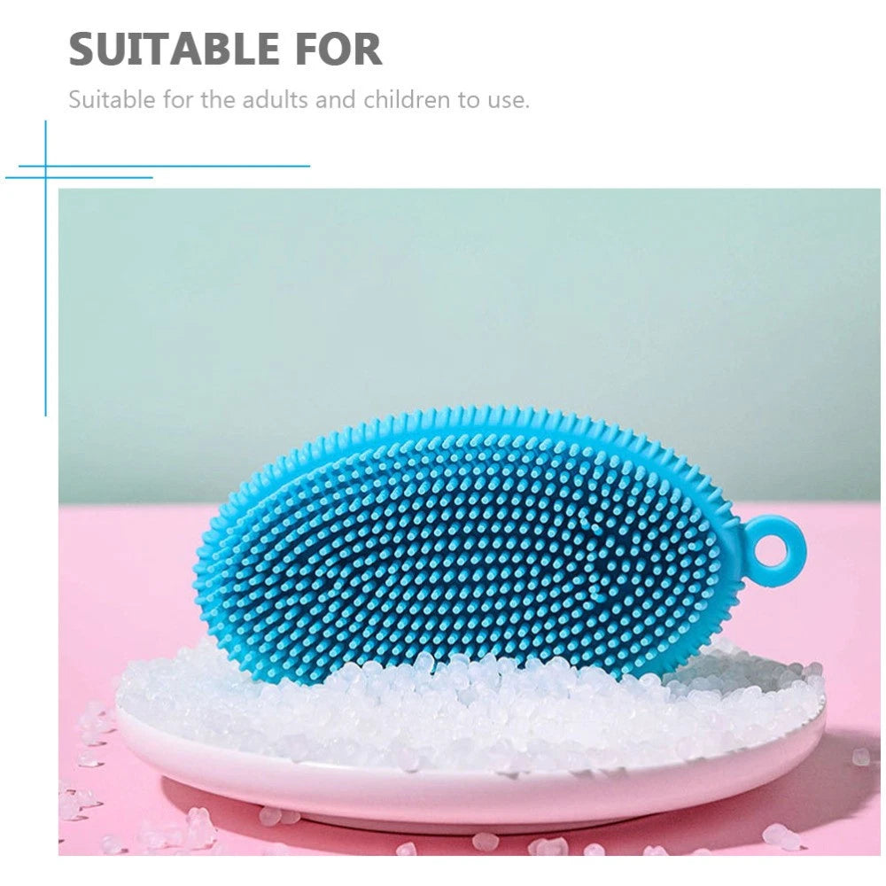 2 Pcs Bath Brush Body Exfoliator Man Newborn Cleaning Silicone Scrubber