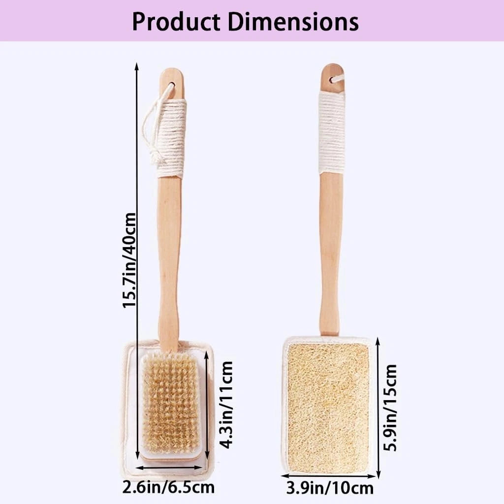 Shower Body Brush with Bristles and Loofah,Back Scrubber for Shower for Bath ...