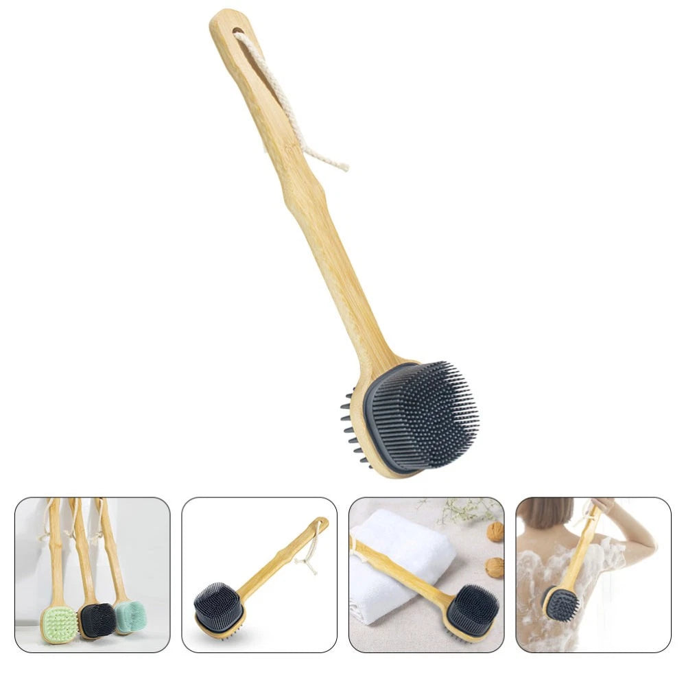 Bath Brush Man Miss Shower Scrubber for Body Long Handle Silicone