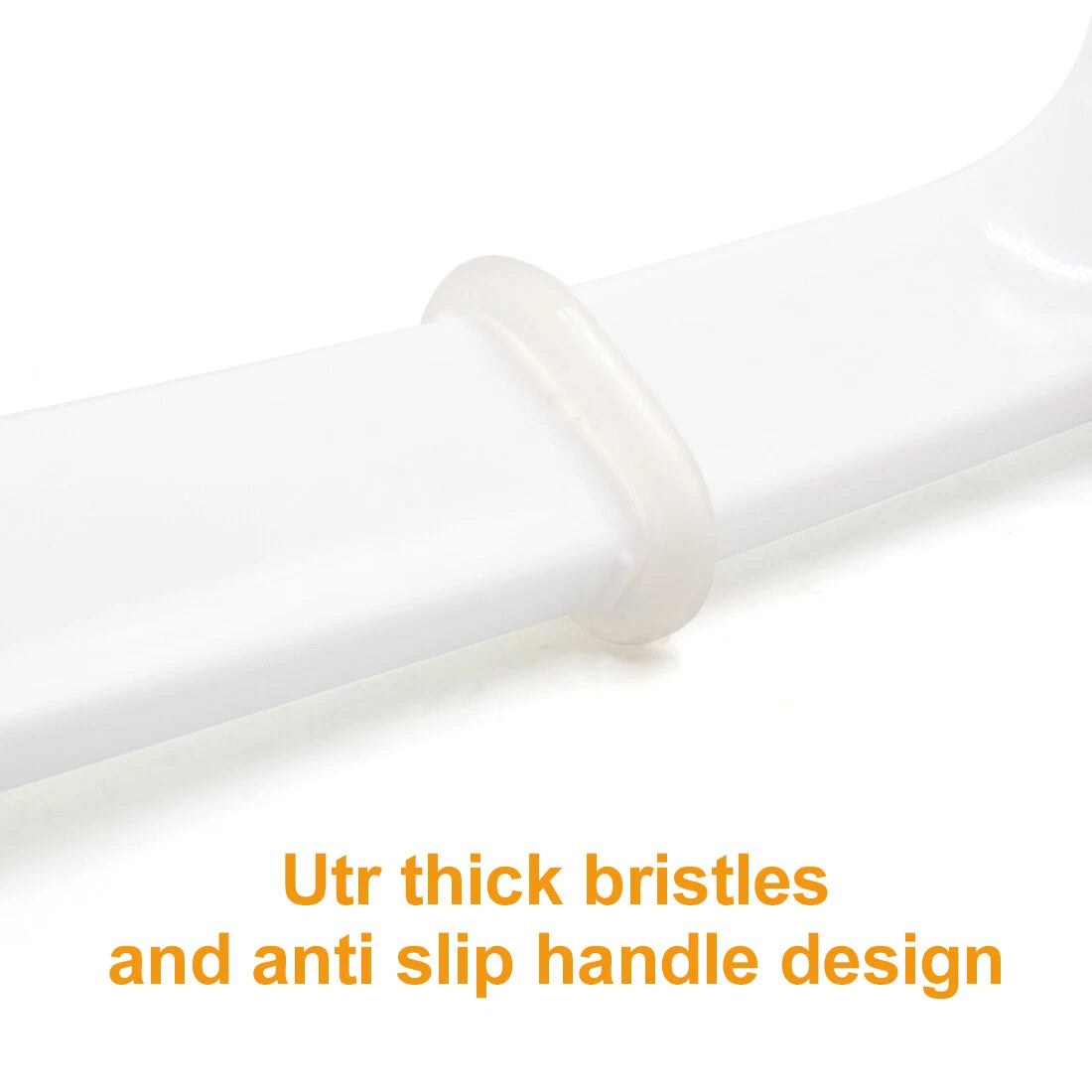 Nylon Soft Bristle Curved Handlebar Body Clean Brush Bath Shower Scrubber Tool