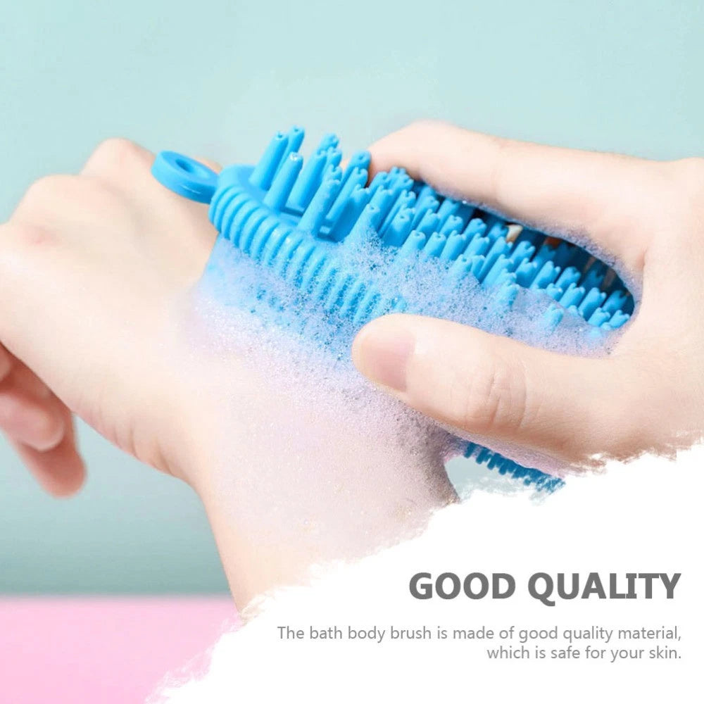 2 Pcs Bath Brush Body Exfoliator Man Newborn Cleaning Silicone Scrubber