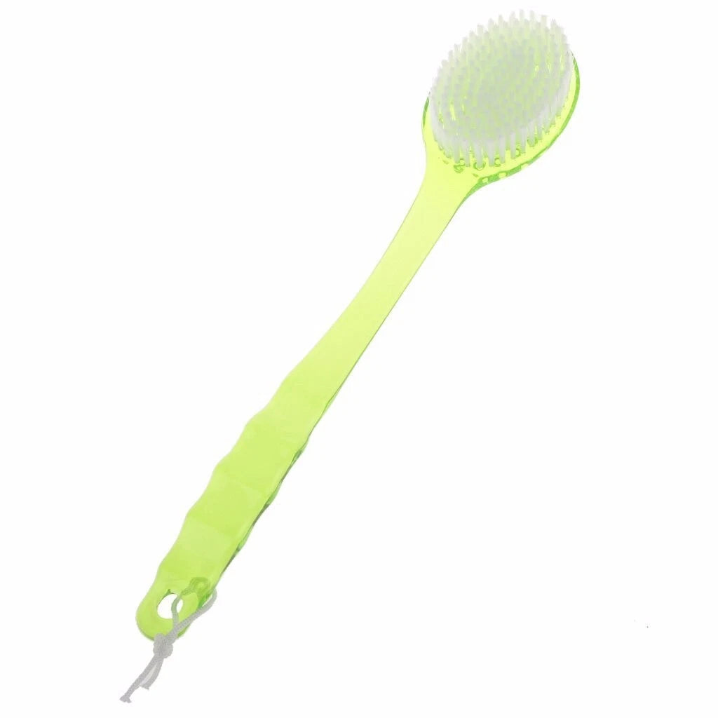 Long Handle Bristle Bath Brush, Body Scrub Brush, Massage Bead Bath Brush