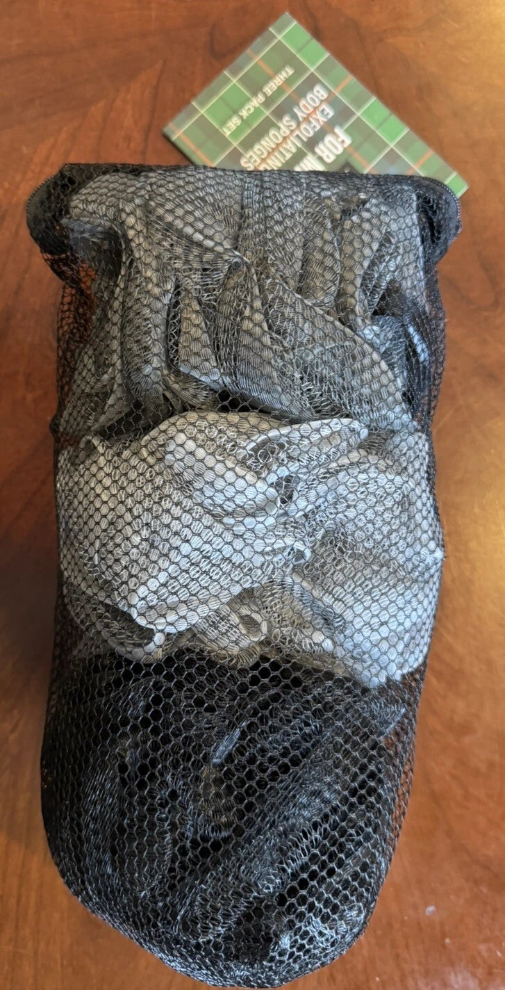 EXFOLIATING BODY SPONGES 3 PACK FOR MEN