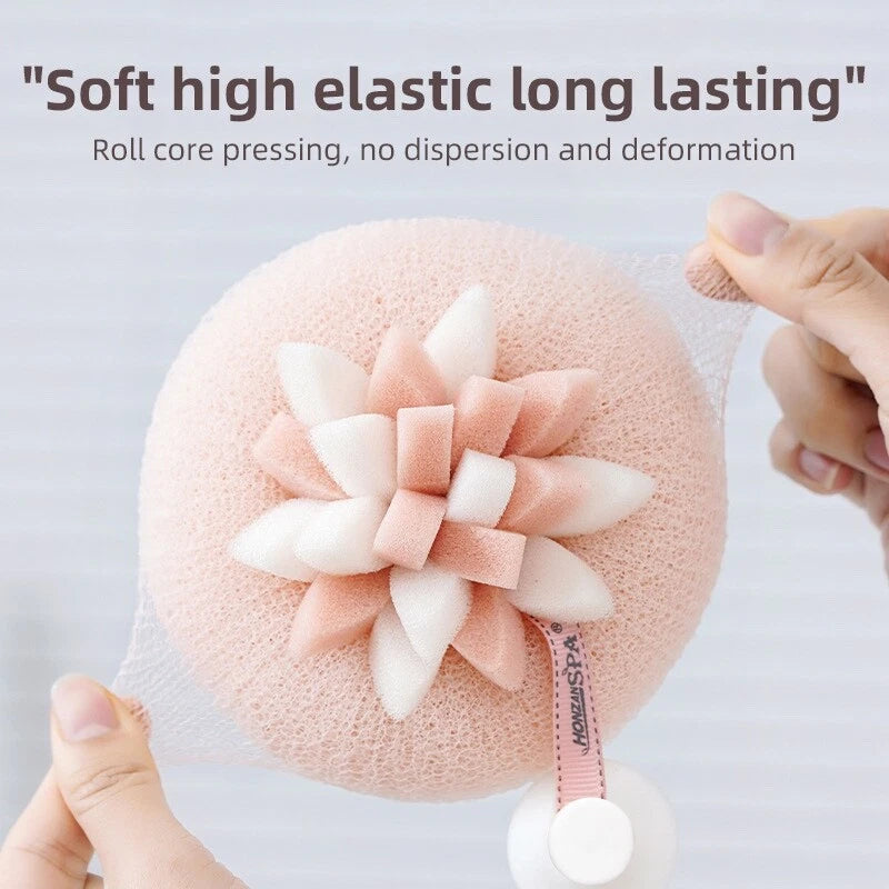 with Suction Cup Shower Bath Ball Sponge Bubble Brush  Household
