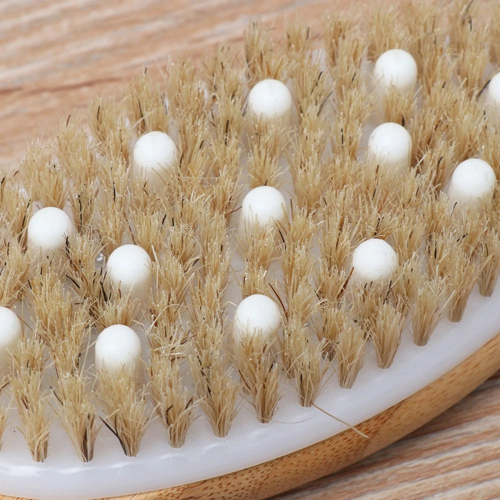 Soft Bead Massage Brush Long Handled Bath Scrubbing Shower Tool Scrubber