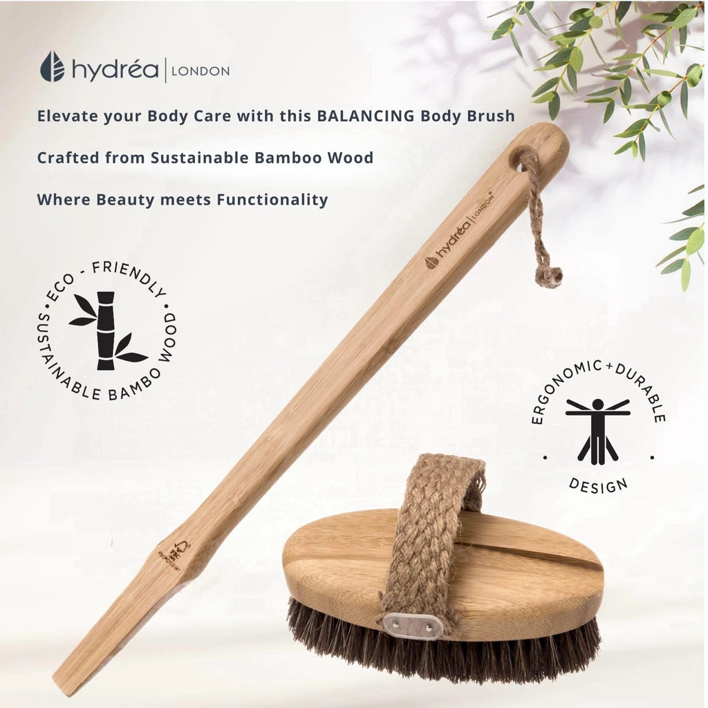 Bamboo Mane & Cactus Bristle Bath Brush With Long Detachable Handle Wbb13hhd