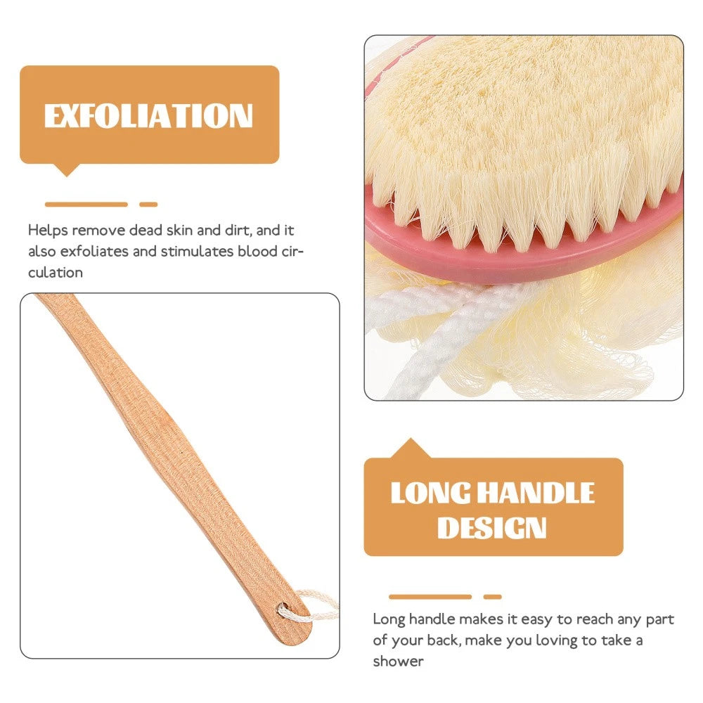 Back Massage Brush Exfoliating Scrubber with Handles Shower for Women