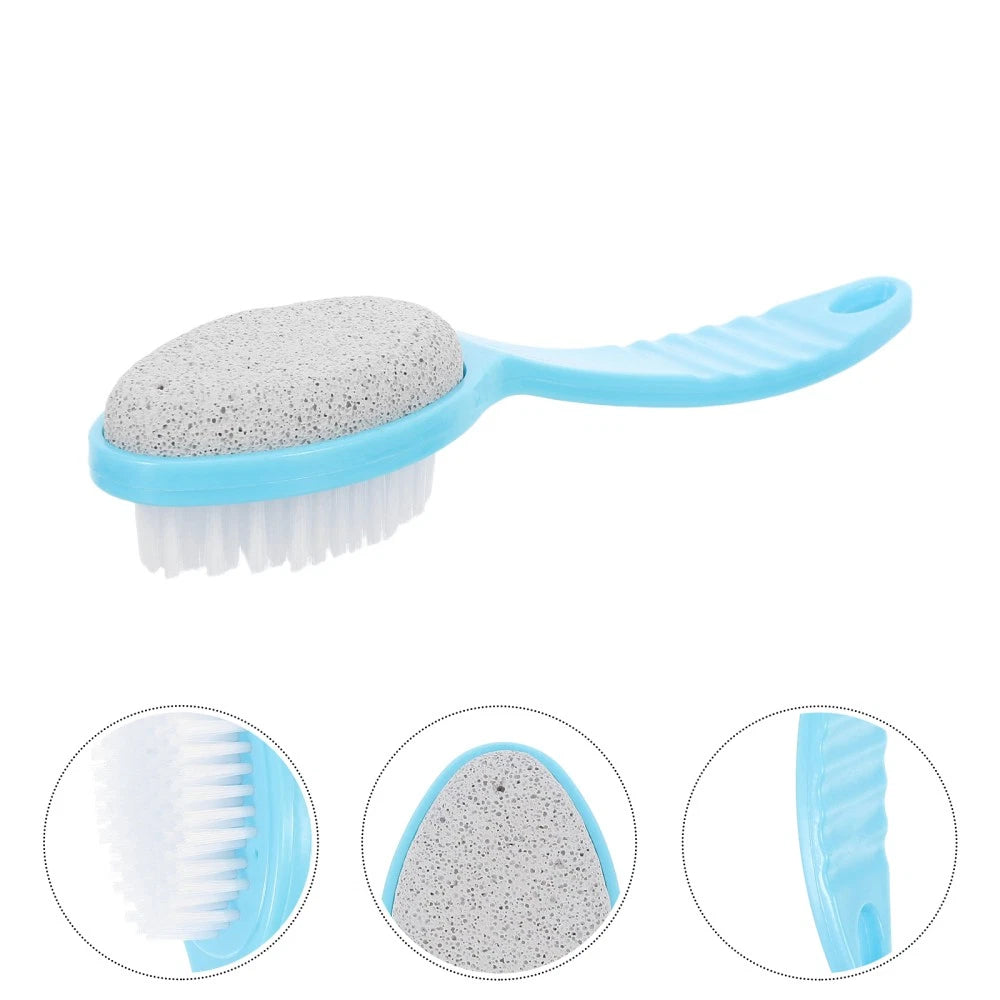 Foot Brush with Plastic Handle (Random Color) Bristle foot brush