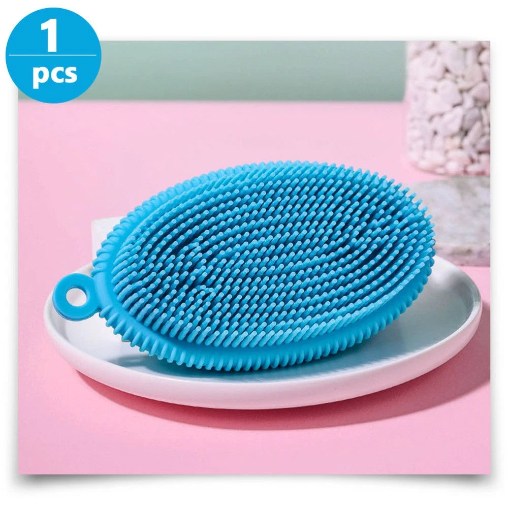 2 Pcs Bath Brush Body Exfoliator Man Newborn Cleaning Silicone Scrubber