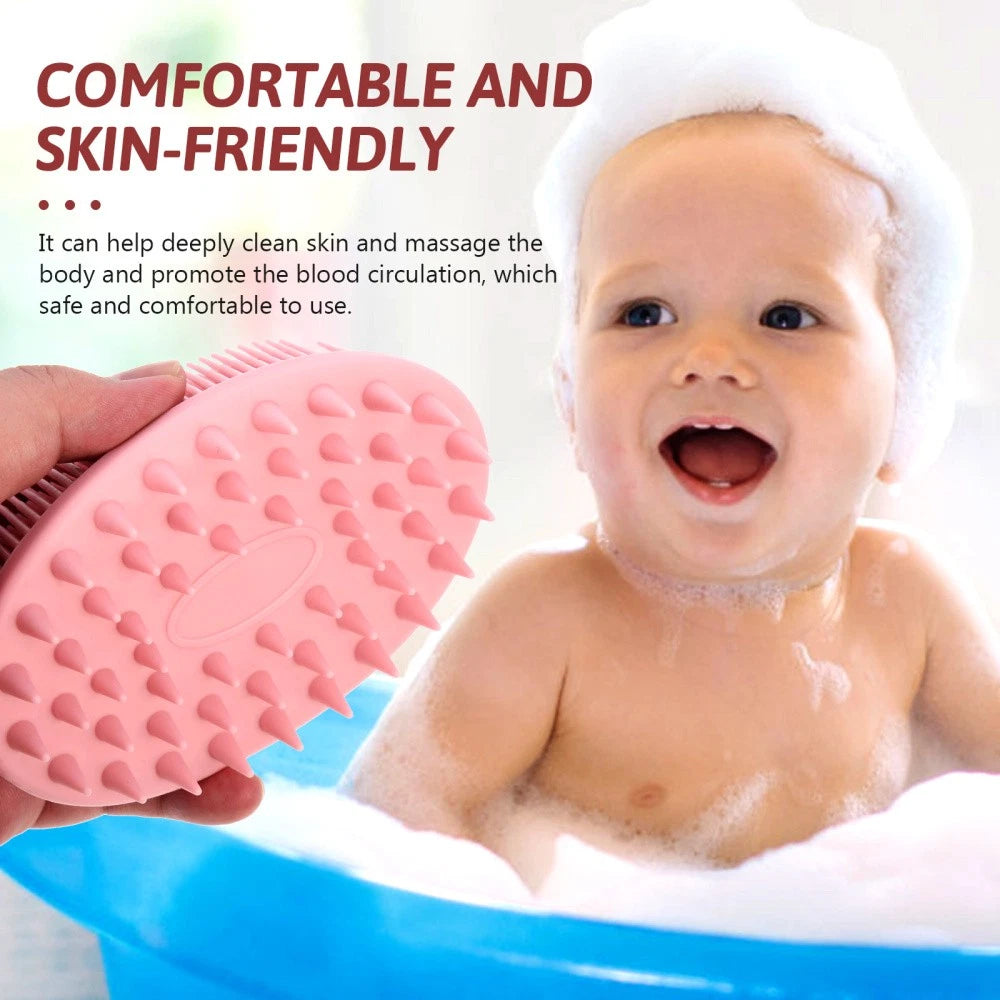 2 Pack Silicone Bath Brush Child Man Massage for Infant Scrubber