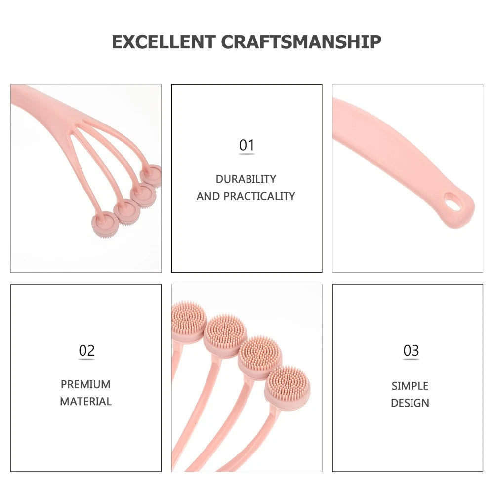 Exfoliating Bath Brush Back Scrubber Shower with Long Handle for Body