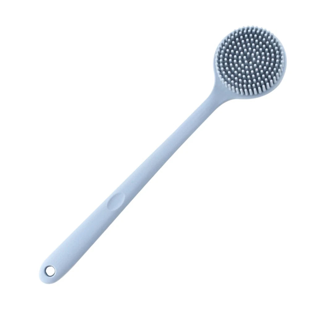 1pc Long Handle Shower Brush Silicone Body Brush Bath Brush Back Skin Scrubber