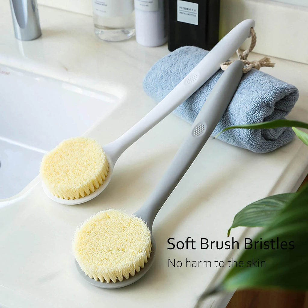 2 Pack Shower Brush for Back 14in Body Brush Long Handle Back Scrubber Soft B...