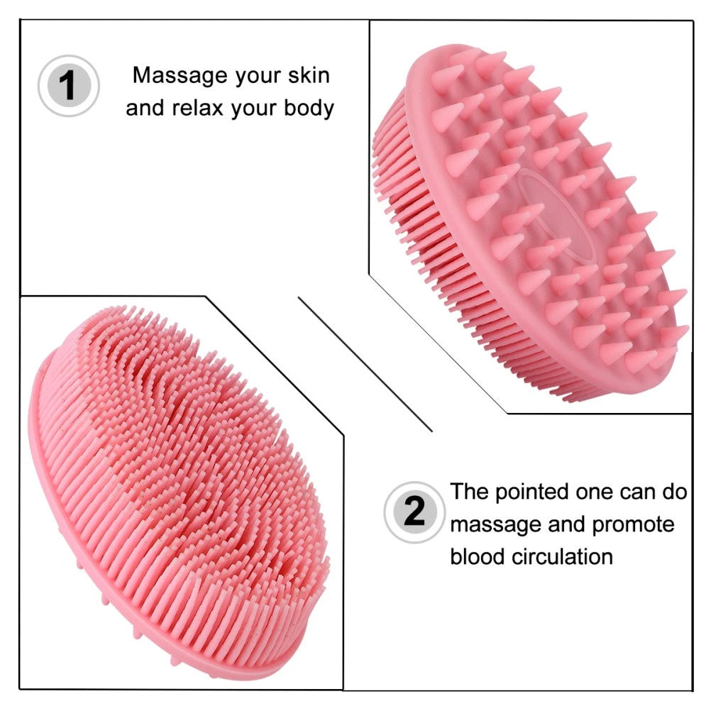 2Pcs Baby Shower Bath Brush Massage Shower Brushes for Home Travel