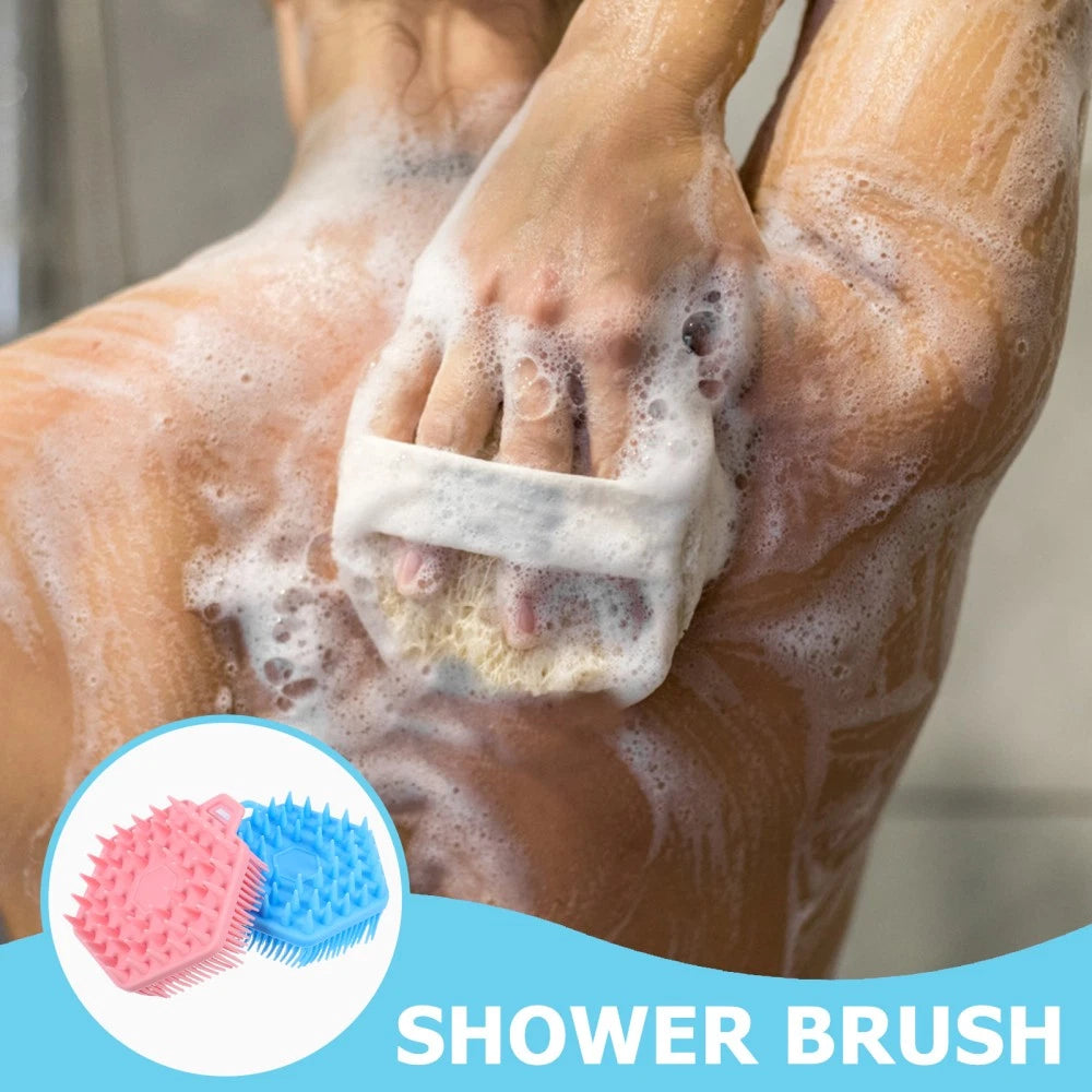 2 Pcs Bath Massage Brush Man Shower Exfoliator Exfoliating Scrubber
