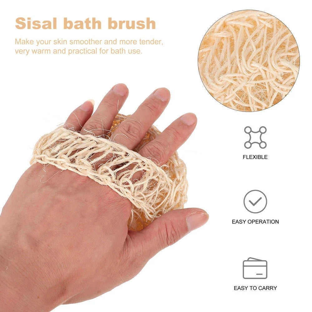 2 Pcs Sisal Bath Brush Shower Accessories Body Scrubber