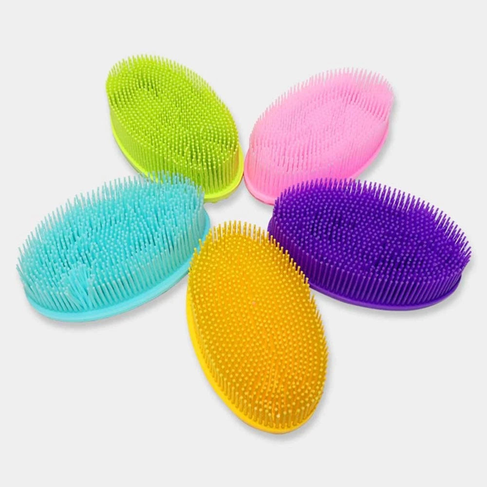2 PCS Bath Brush Body Scrubber Silicone Exfoliator Baby Washing Bathing