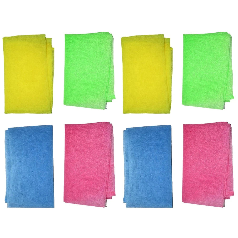 8 Pcs Back Scrub Foam Towel Exfoliator for Shower Bath Scrubber Body Brushes
