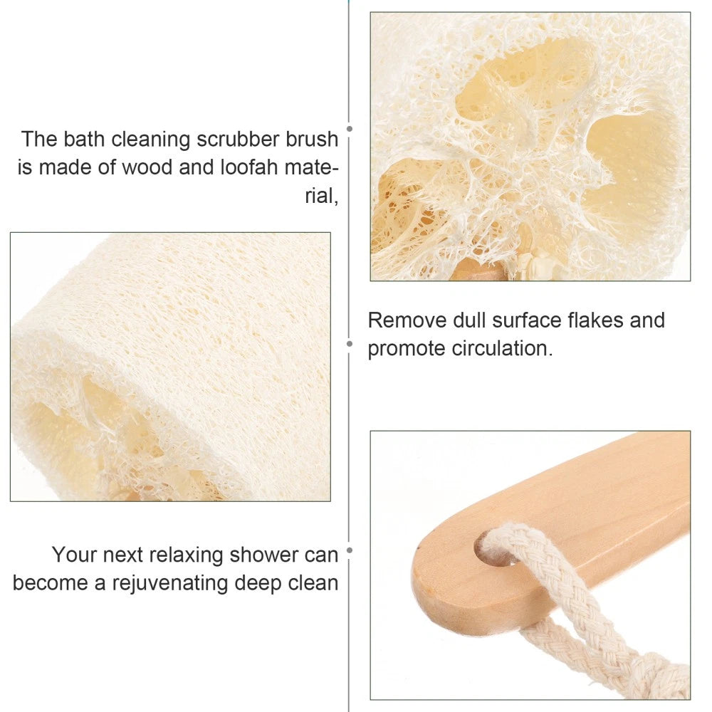 Loofah Shower Brush Scrub for Body Bath Spa Cleaning Exfoliating Stick