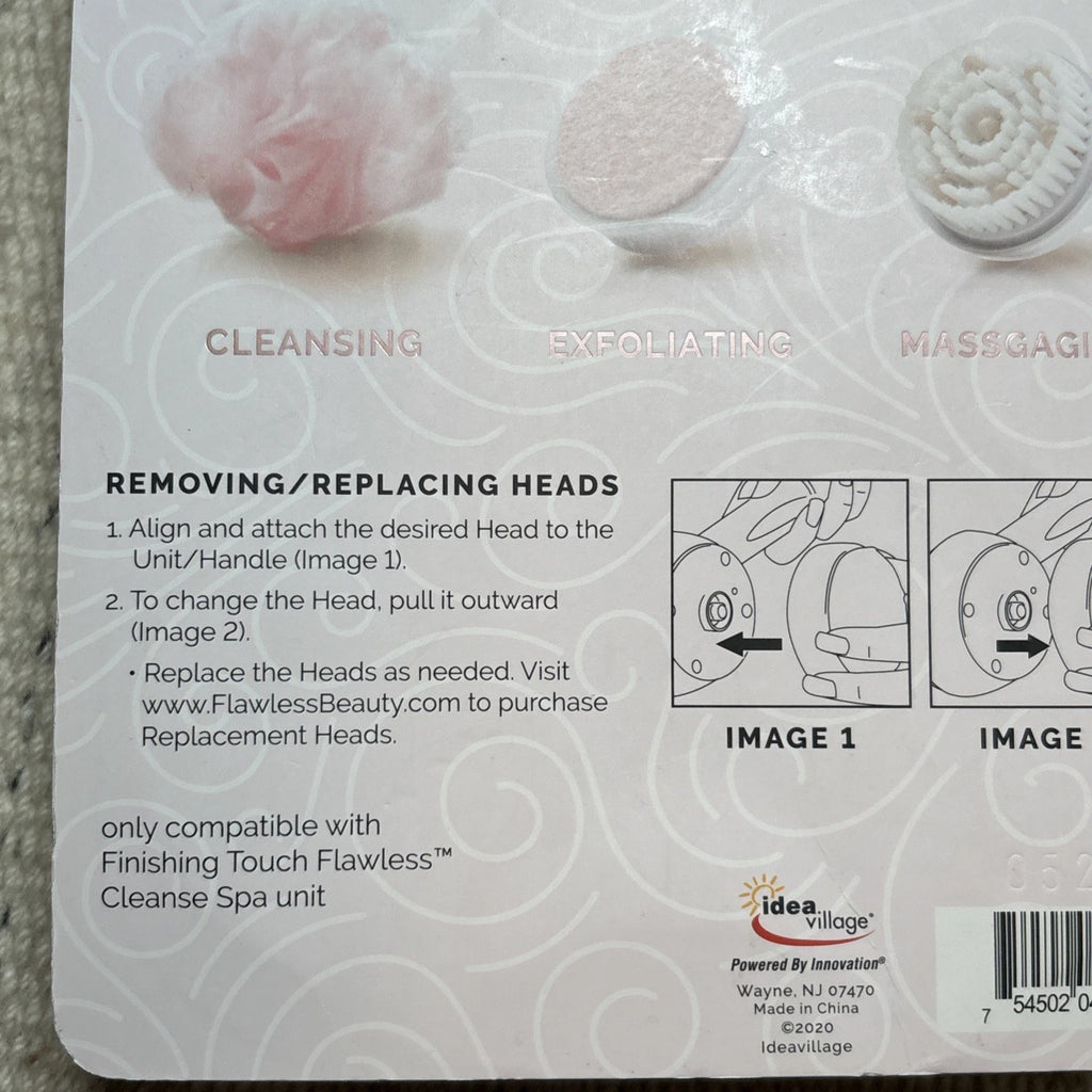 Finishing Touch Flawless SPINNING SPA BRUSH  Replacement Heads 3 - Pack