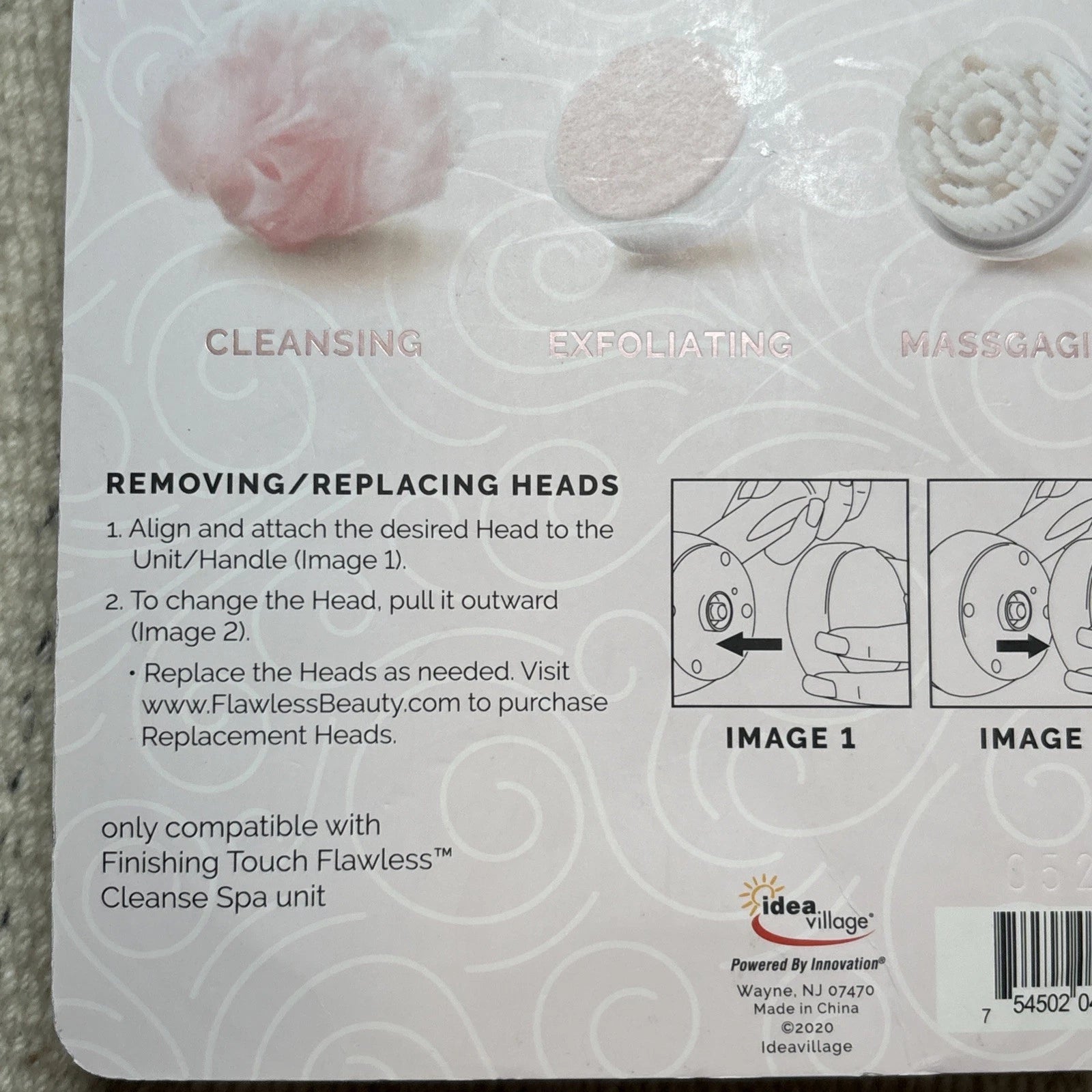 Finishing Touch Flawless SPINNING SPA BRUSH  Replacement Heads 3 - Pack