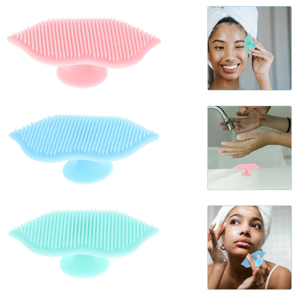 3 Pcs Silicone Cleansing Brush Baby Face Exfoliator Scrubber Cleanser
