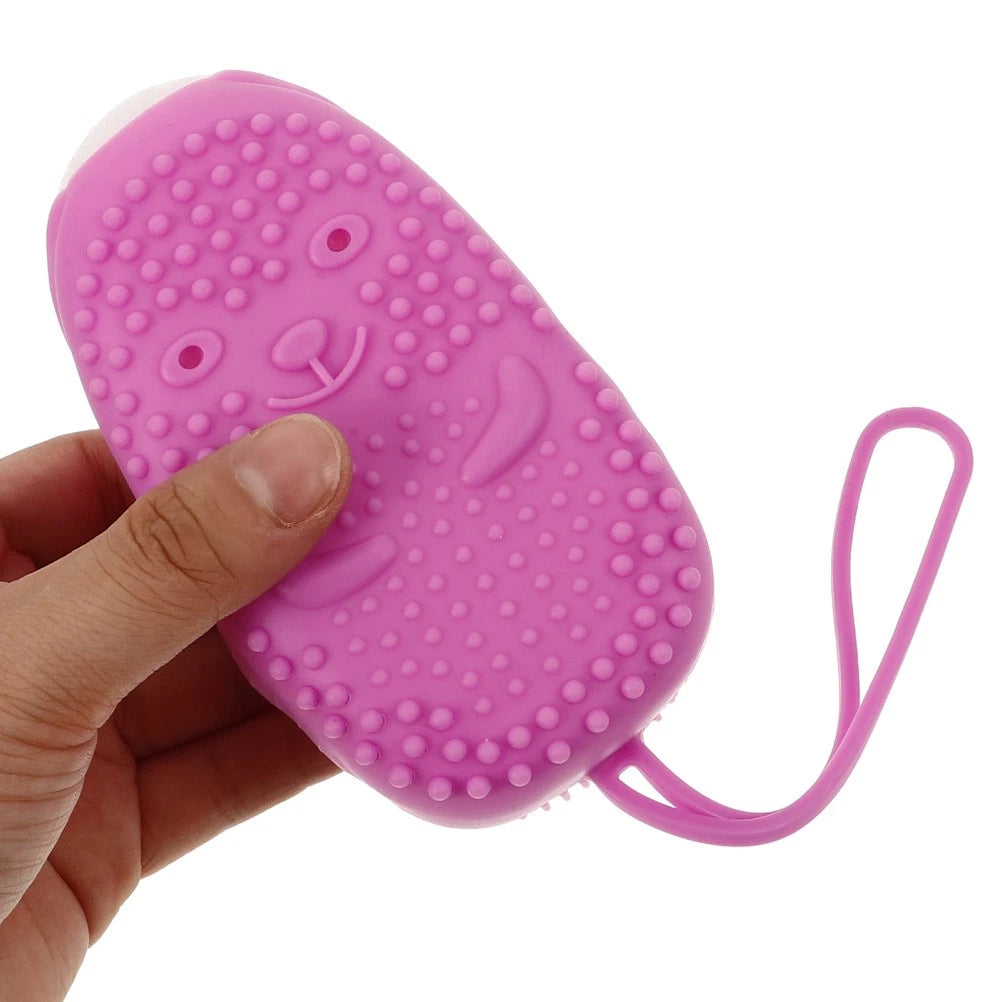 Automatically Soak Bath Scrub Silicone Bath Brush Without Soap Purple bath brush