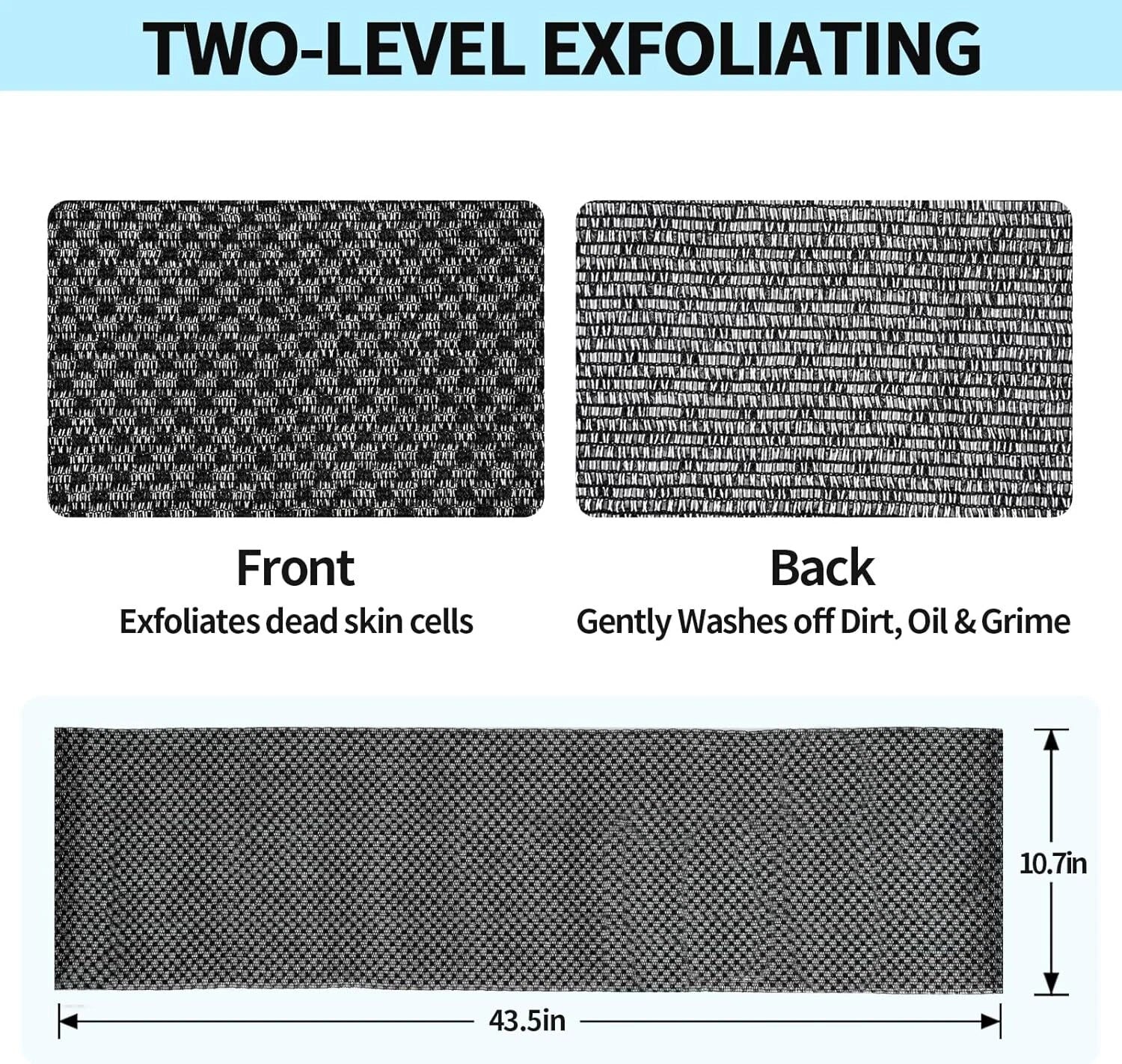 Exfoliating Washcloth Shower Towels, Premium Japanese Exfoliating Bo...