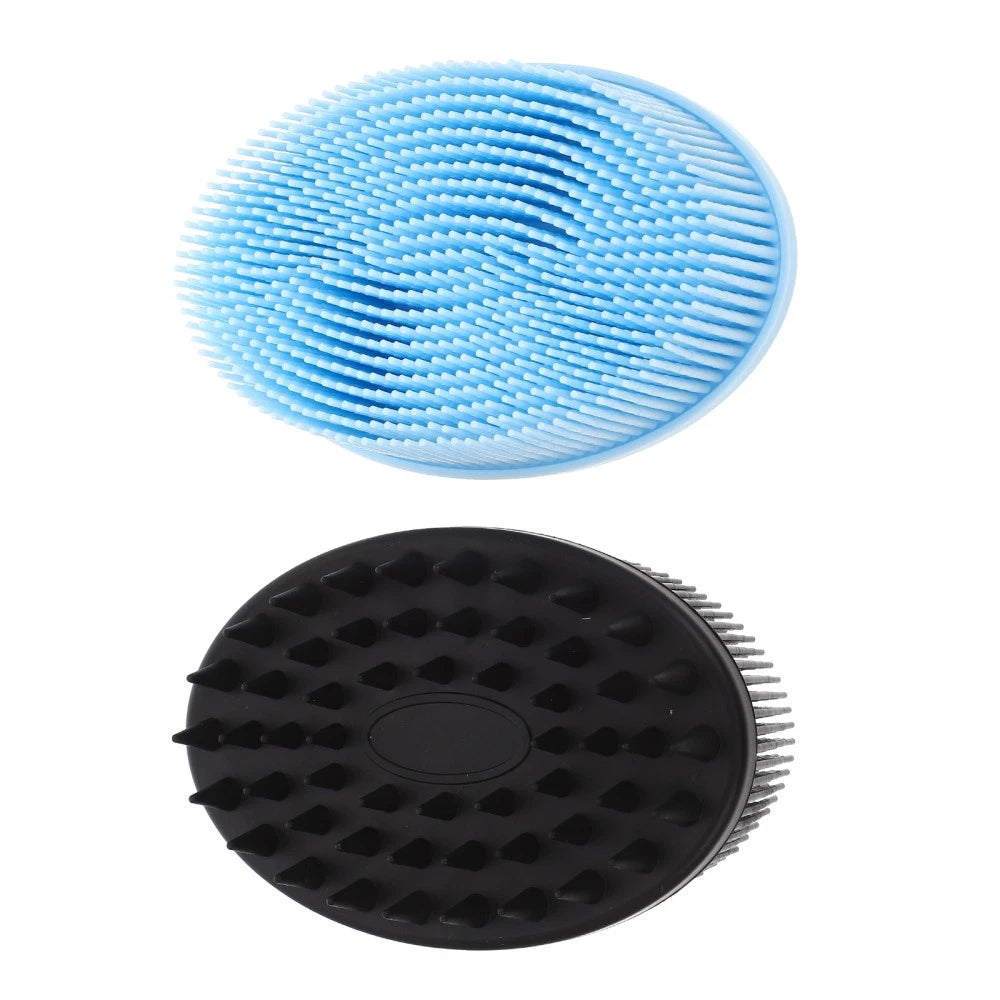 2 Pcs Bath Brush Silicone Shower Scrubber Body with Handle