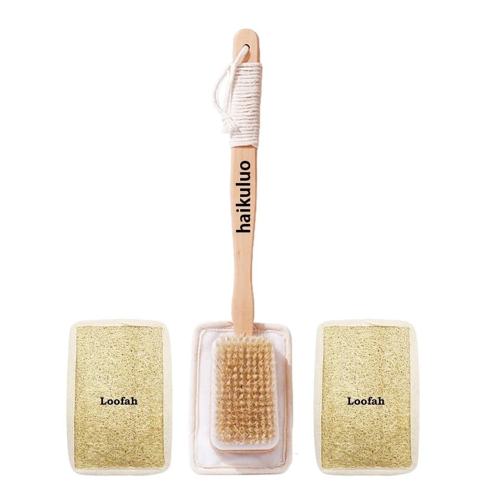 Shower Body Brush with Bristles and Loofah,Back Scrubber for Shower for Bath ...