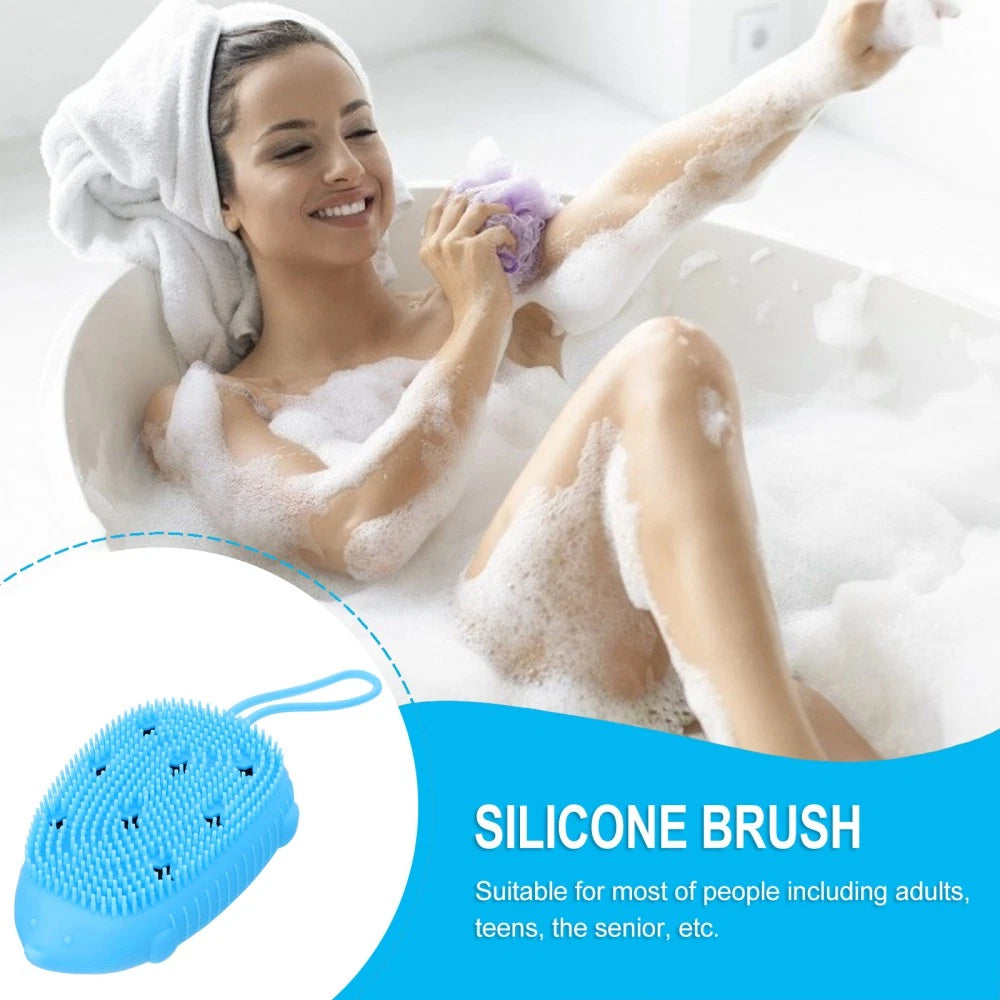 1Pc Silicone Bathing Brush Household Shower Brush Useful Body Bathing Scrubber