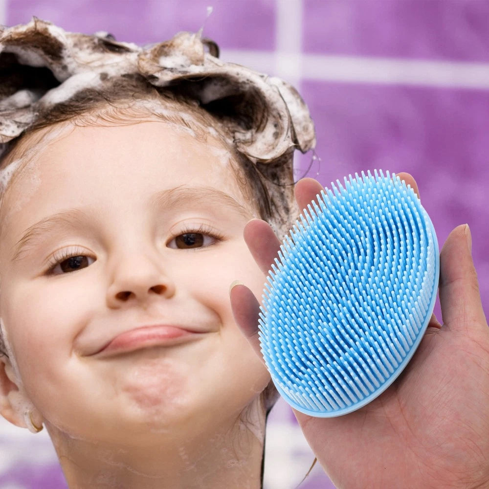 2 Pcs Bath Brush Silicone Shower Scrubber Body with Handle