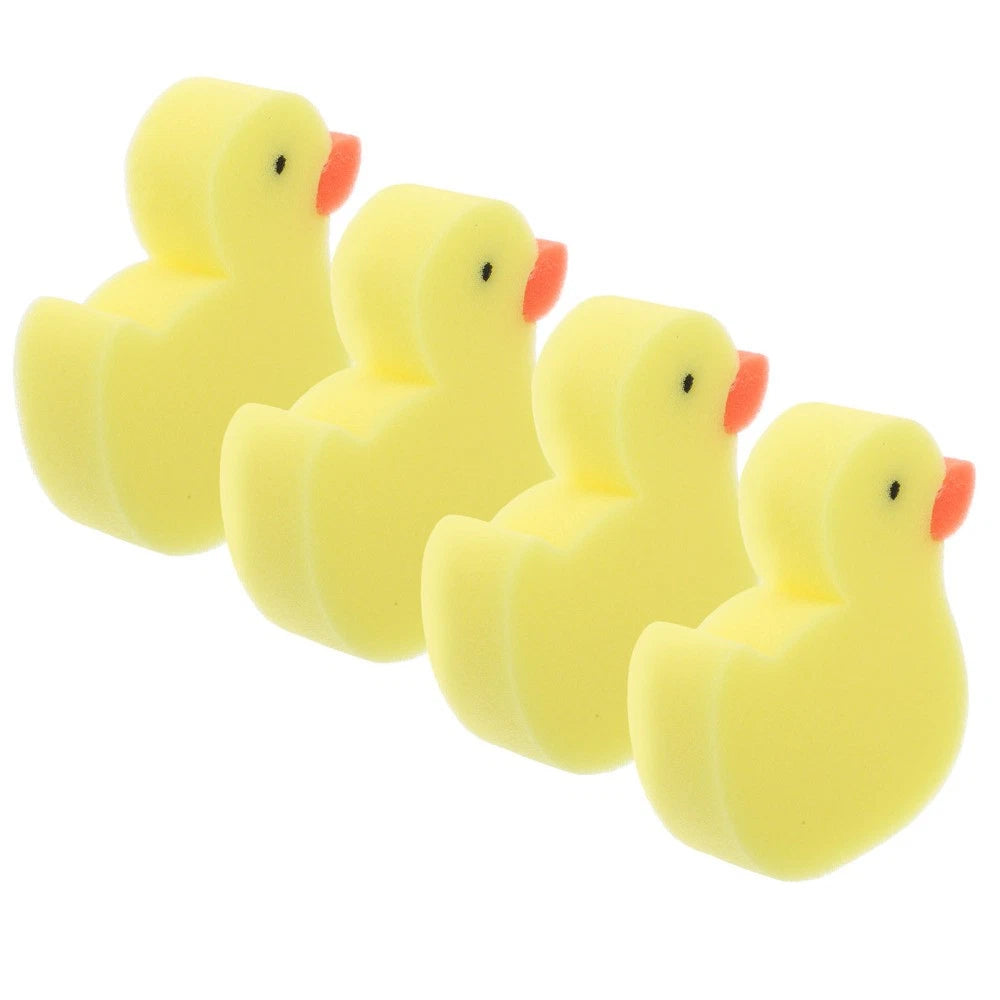 4 Pcs Little Yellow Duck Bath Brush Toddler Child Scrubber for Body