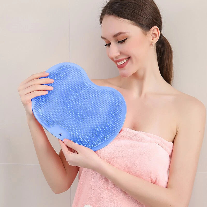 Silicone Rub Back Brush Non-slip Wash Foot Pad  with Sucker Massage Shower Mat
