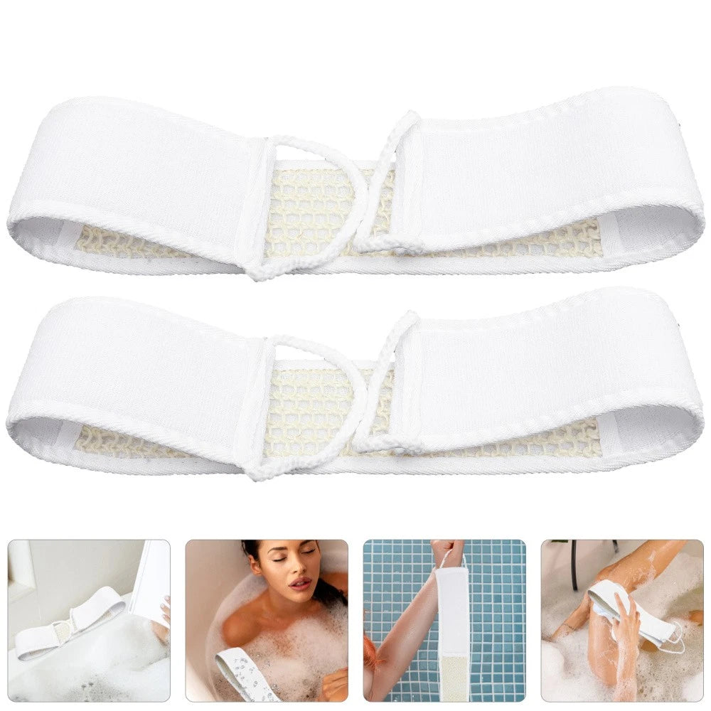 2Pcs Bath Body Brush Back Scrubber Strap Body Washer Shower Back Exfoliator